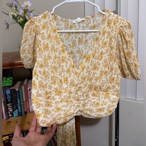 Blu Pepper Yellow Floral Blouse
